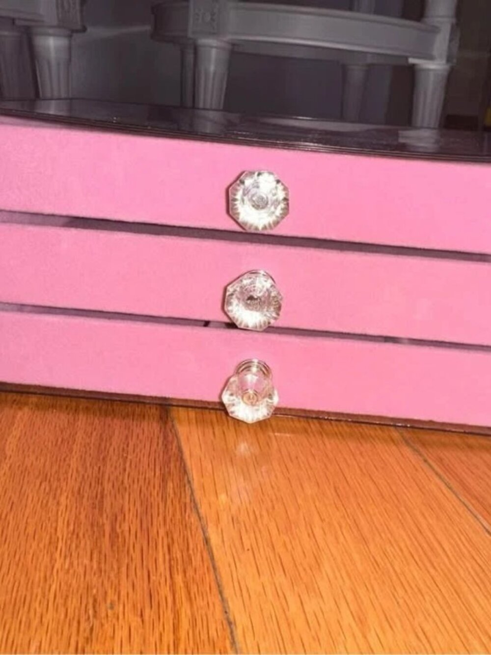 Elegant 2-Drawer Jewelry Box with clear Lid – Y2K Pink Velvet